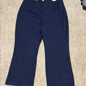 NWT 16 Curvy side zip Loft Women's Navy Blue Pants crop kick crop high rise